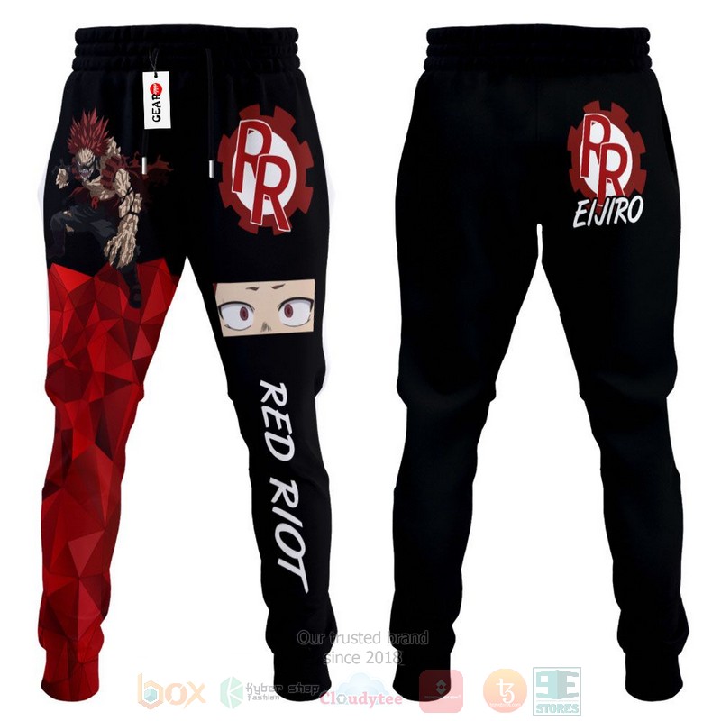 BEST Anime Eijiro Kirishima My Hero Academia Red Riot All Over Print Long Pants 4 Anime Eijiro Kirishima My Hero Academia Red Riot Sweatpants 1 2 3