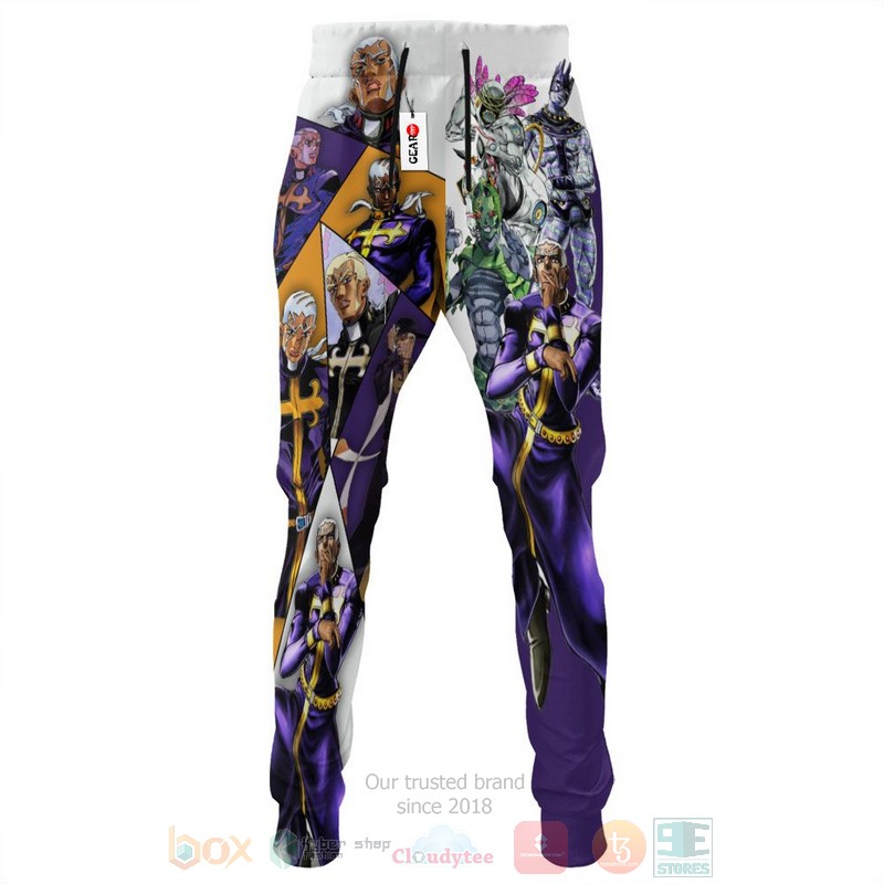 BEST Anime Enrico Pucci JoJo's Adventures All Over Print Long Pants 3 Anime Enrico Pucci JoJos Adventures Sweatpants 1 2