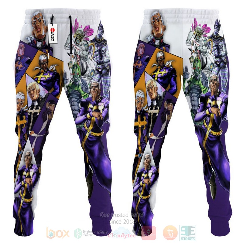 BEST Anime Enrico Pucci JoJo's Adventures All Over Print Long Pants 4 Anime Enrico Pucci JoJos Adventures Sweatpants 1 2 3