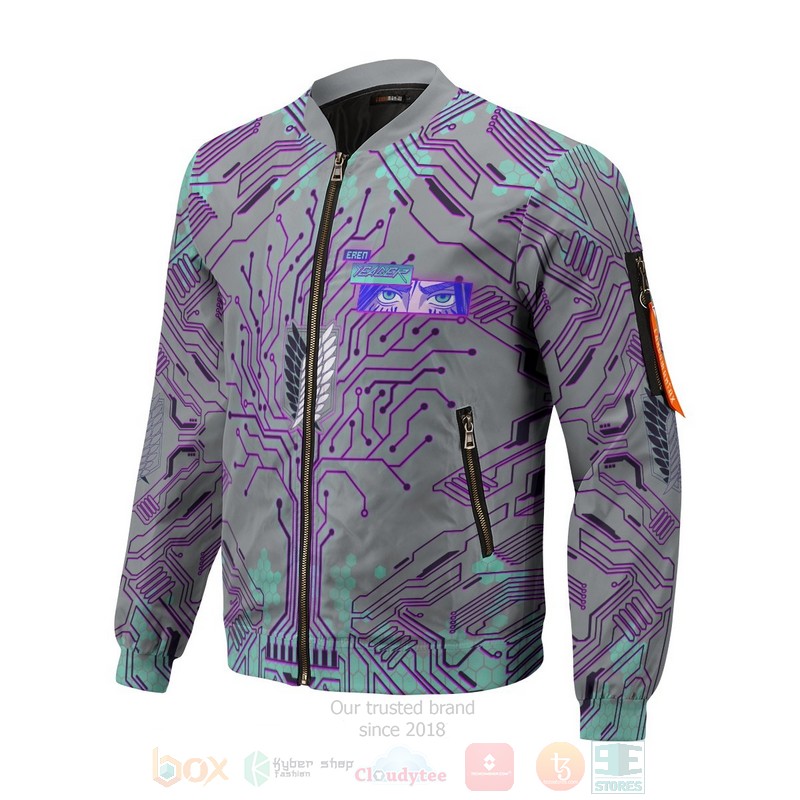BEST Anime Eren Cyber 3D Zipper Bomber Jacket 4 Anime Eren Cyber Bomber Jacket 1 2 3