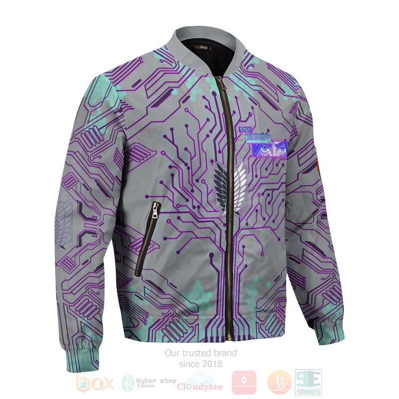 BEST Anime Eren Cyber 3D Zipper Bomber Jacket 5 Anime Eren Cyber Bomber Jacket 1 2 3 4