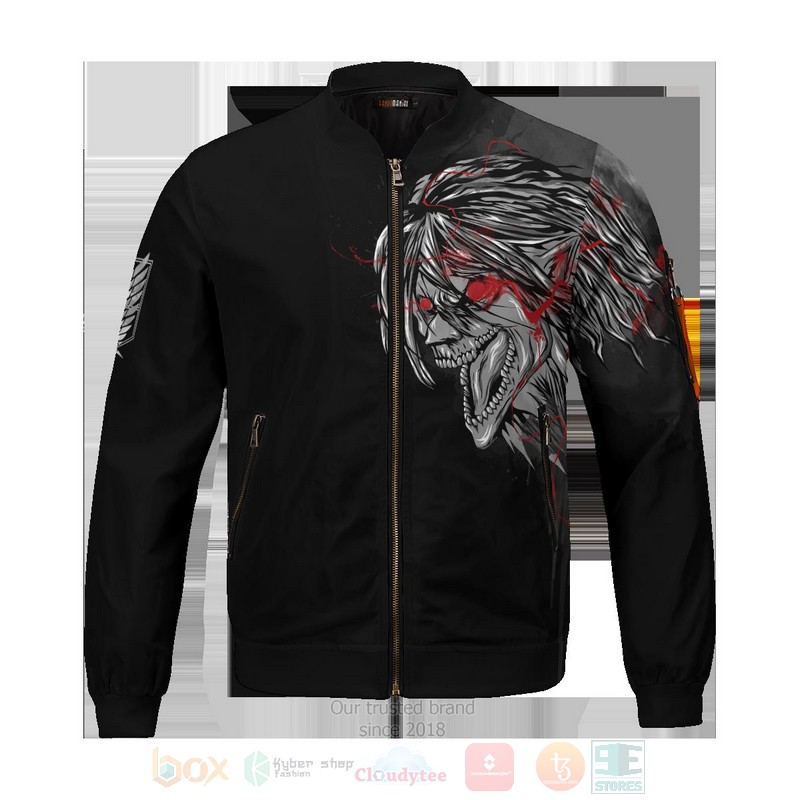 BEST Anime Eren Summoning Titan 3D Zipper Bomber Jacket 3 Anime Eren Summoning Titan Bomber Jacket 1 2