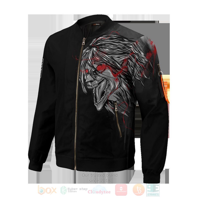 BEST Anime Eren Summoning Titan 3D Zipper Bomber Jacket 4 Anime Eren Summoning Titan Bomber Jacket 1 2 3