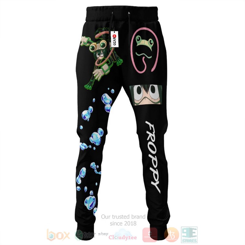BEST Anime Froppy Tsuyu Asui My Hero Academia All Over Print Long Pants 3 Anime Froppy Tsuyu Asui My Hero Academia Sweatpants 1 2