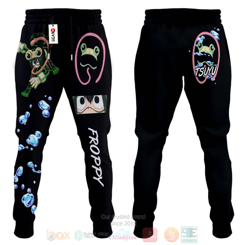 BEST Anime Froppy Tsuyu Asui My Hero Academia All Over Print Long Pants 4 Anime Froppy Tsuyu Asui My Hero Academia Sweatpants 1 2 3