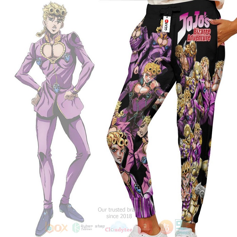 Anime Giorno Giovanna JoJos Adventures Sweatpants 1