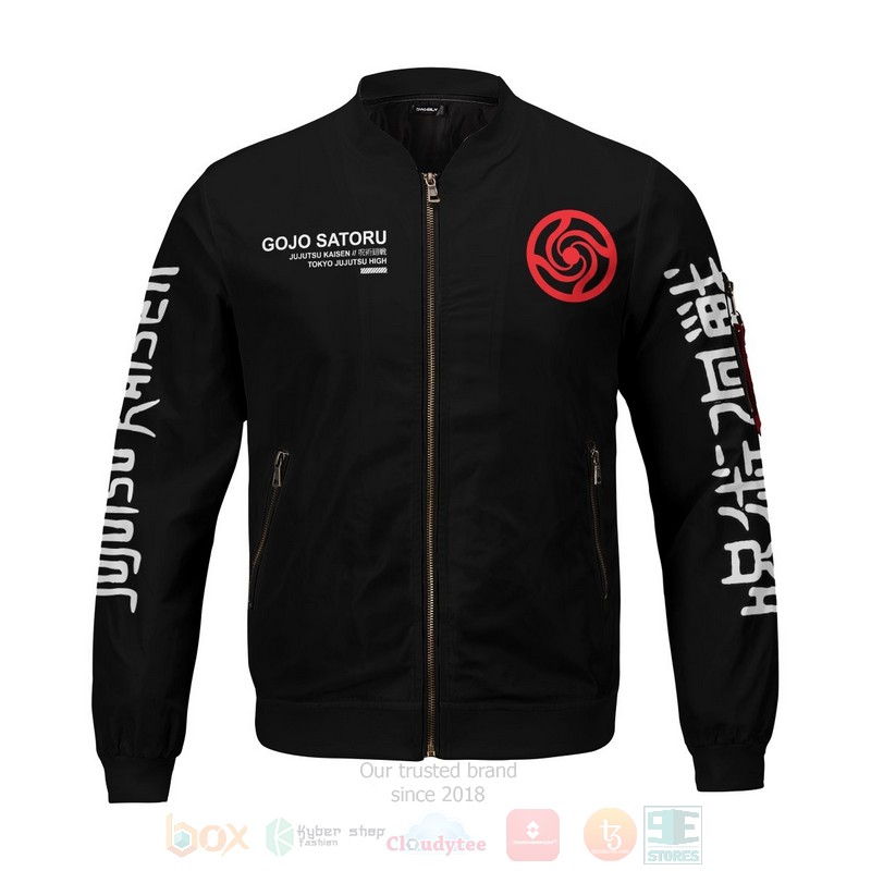 BEST Anime Gojo 3D Zipper Bomber Jacket 3 Anime Gojo Bomber Jacket 1 2