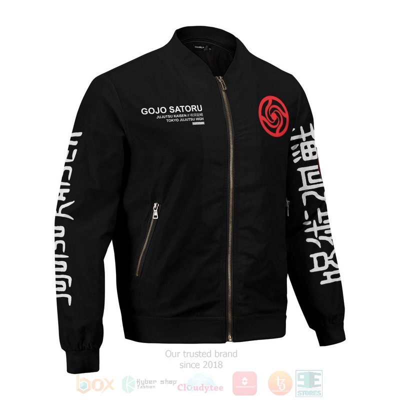 BEST Anime Gojo 3D Zipper Bomber Jacket 5 Anime Gojo Bomber Jacket 1 2 3 4