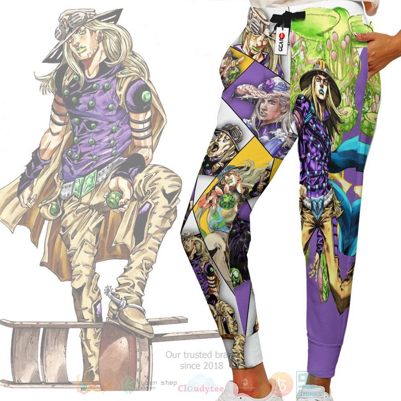 Anime Gyro Zeppeli JoJos Adventures Sweatpants 1