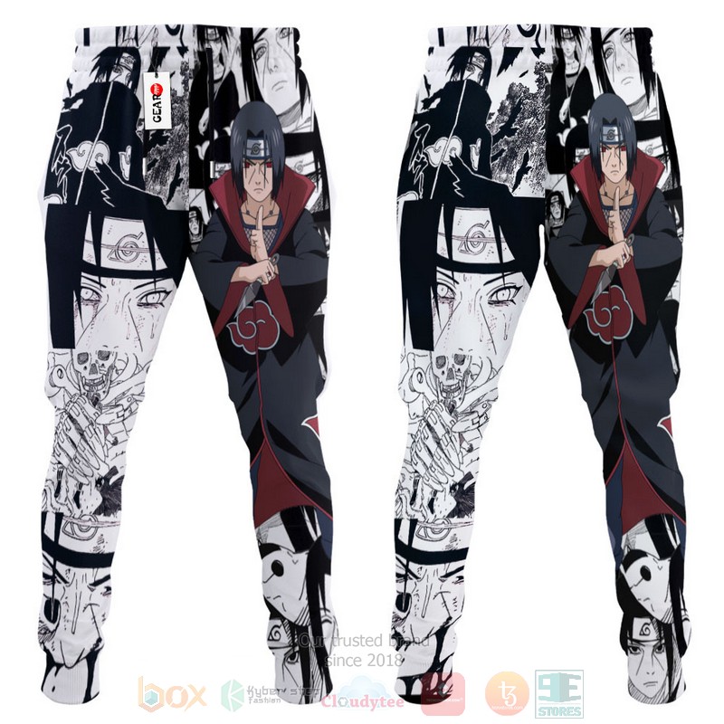 BEST Anime Itachi Uchiha Naruto All Over Print Long Pants 3 Anime Itachi Uchiha Naruto Sweatpants 1 2