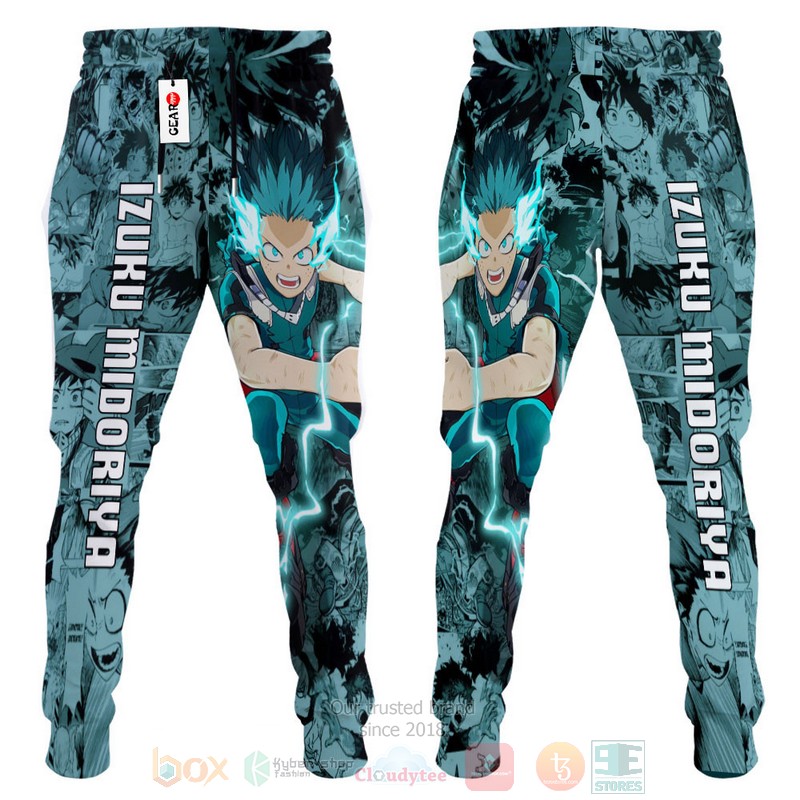 BEST Anime Izuku Midoriya My Hero Academia All Over Print Long Pants 3 Anime Izuku Midoriya My Hero Academia Sweatpants 1 2
