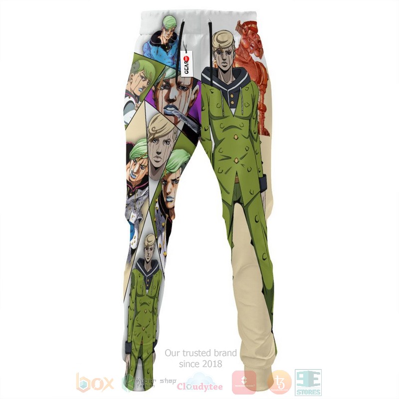BEST Anime JoJo's Jobin Higashikata Adventures All Over Print Long Pants 3 Anime JoJos Jobin Higashikata Adventures Sweatpants 1 2