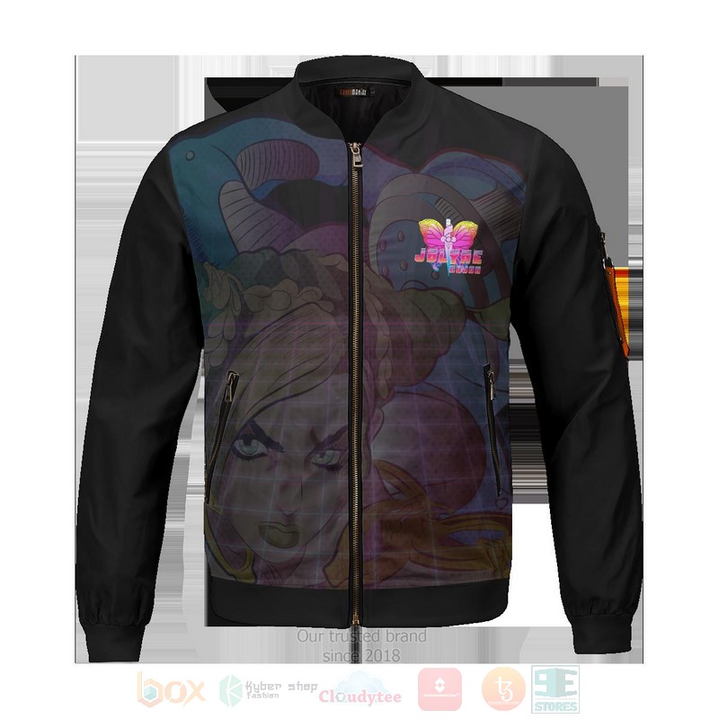 BEST Anime Jolyne Retro 3D Zipper Bomber Jacket 3 Anime Jolyne Retro Bomber Jacket 1 2