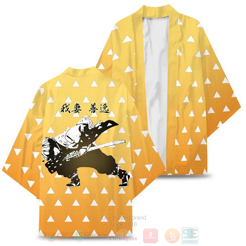BEST Anime Kimetsu No Yaiba Zenitsu Demon Slayer Japan 3D Print Kimono