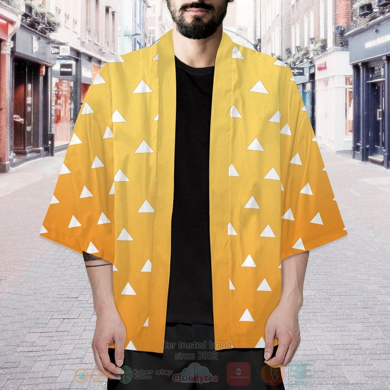 BEST Anime Kimetsu No Yaiba Zenitsu Demon Slayer Japan 3D Print Kimono word3