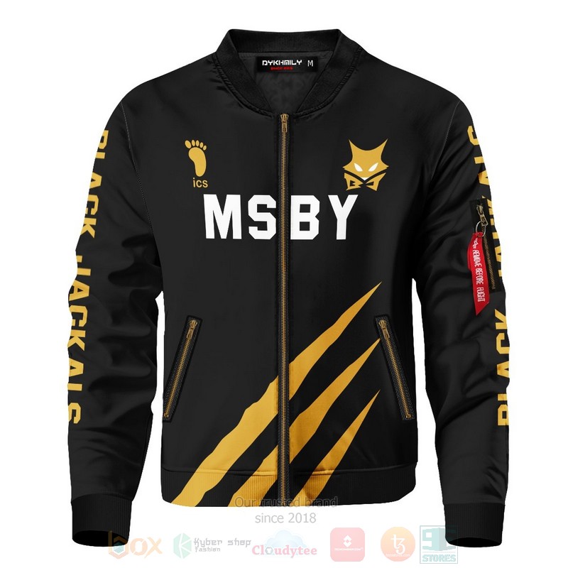 BEST Anime MSBY Black Jackals Personalized 3D Zipper Bomber Jacket 3 Anime MSBY Black Jackals Personalized Bomber Jacket 1 2