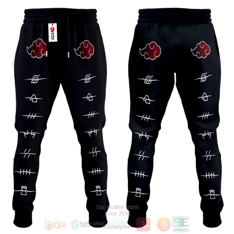 BEST Anime Naruto Akatsuki Fleece All Over Print Long Pants 4 Anime Naruto Akatsuki Fleece Sweatpants 1 2 3
