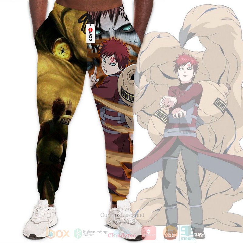 Anime Naruto Gaara Black Yellow Sweatpants