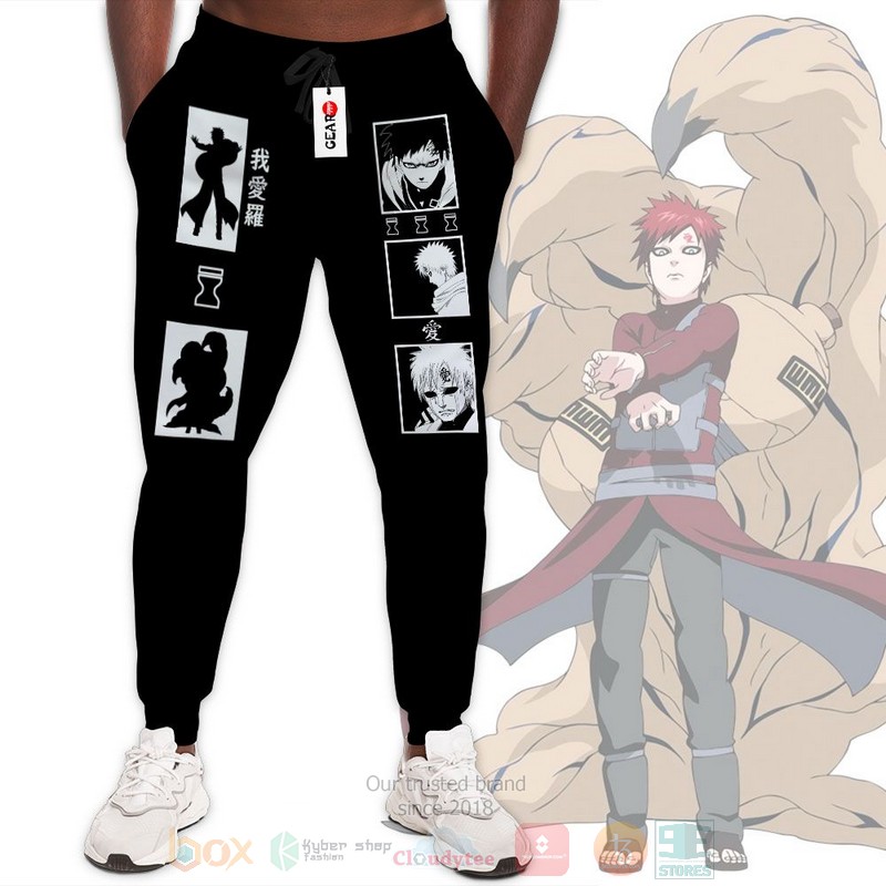 Anime Naruto Gaara Black Sweatpants