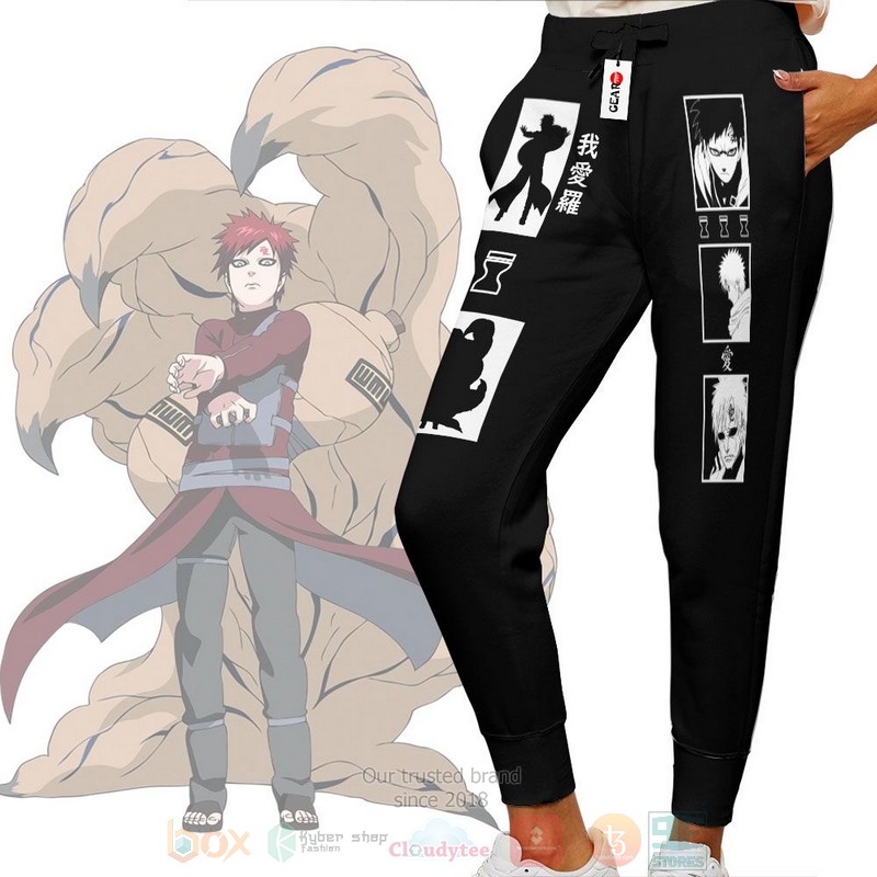 Anime Naruto Gaara Black Sweatpants 1