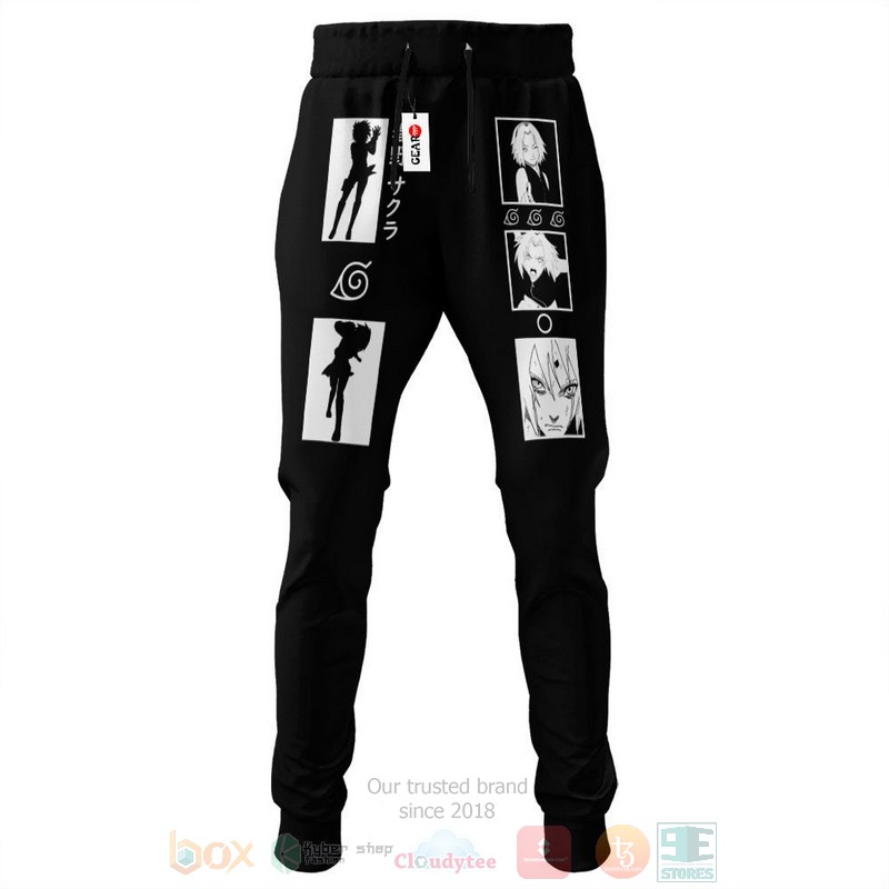 Anime Naruto Haruno Sakura Black Sweatpants