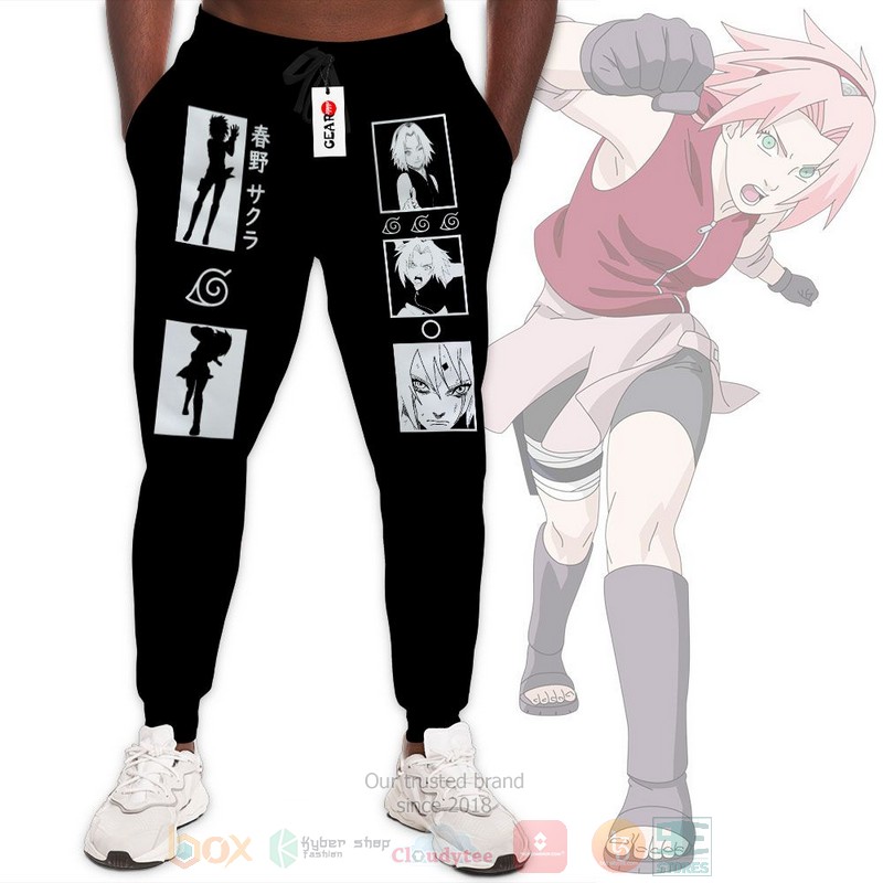 Anime Naruto Haruno Sakura Black Sweatpants 1