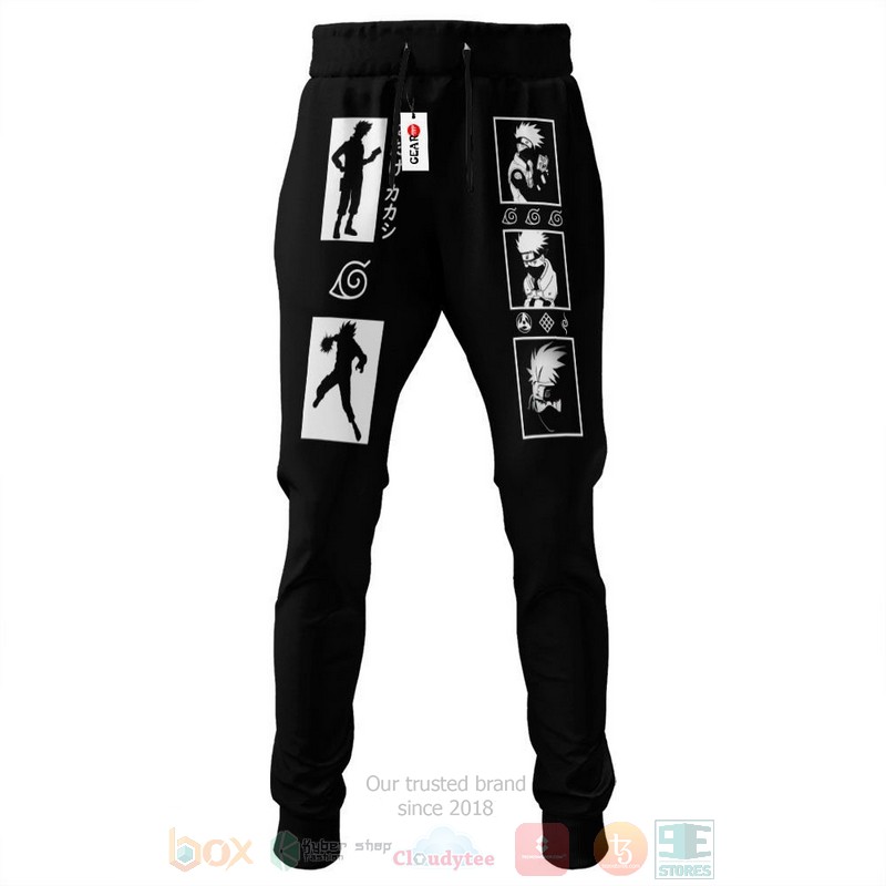 Anime Naruto Hatake Kakashi Black Sweatpants