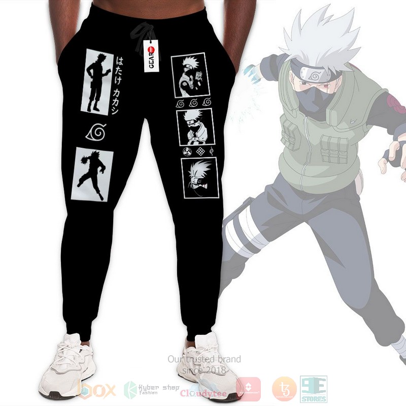 Anime Naruto Hatake Kakashi Black Sweatpants 1