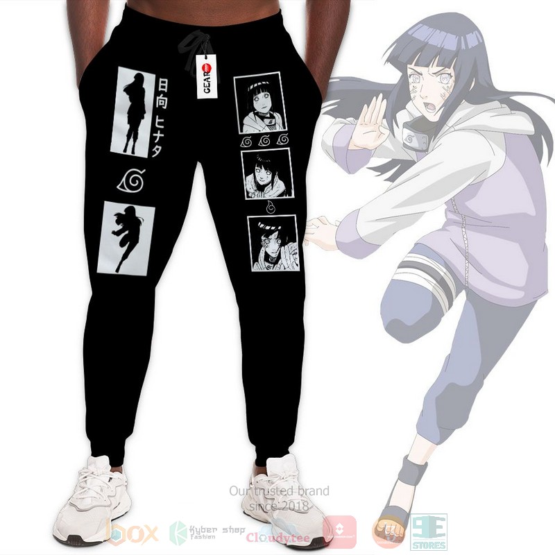 Anime Naruto Hyuga Hinata Black Sweatpants