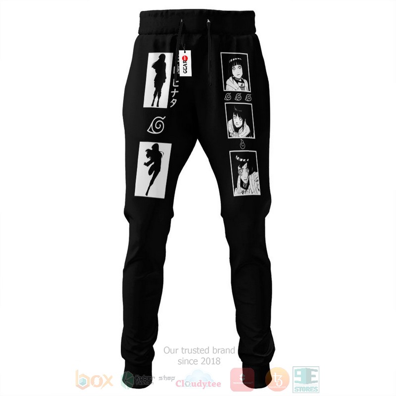 BEST Anime Naruto Hyuga Hinata Black All Over Print Long Pants 3 Anime Naruto Hyuga Hinata Black Sweatpants 1 2