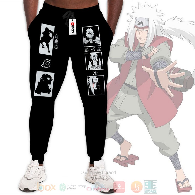 Anime Naruto Jiraiya Black Sweatpants