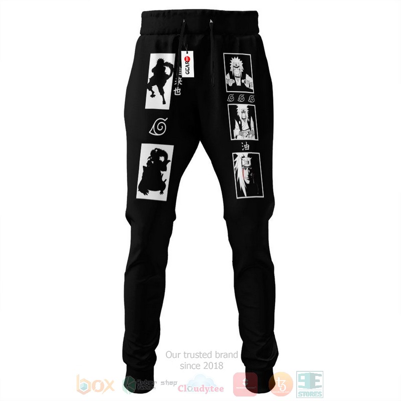 Anime Naruto Jiraiya Black Sweatpants 1