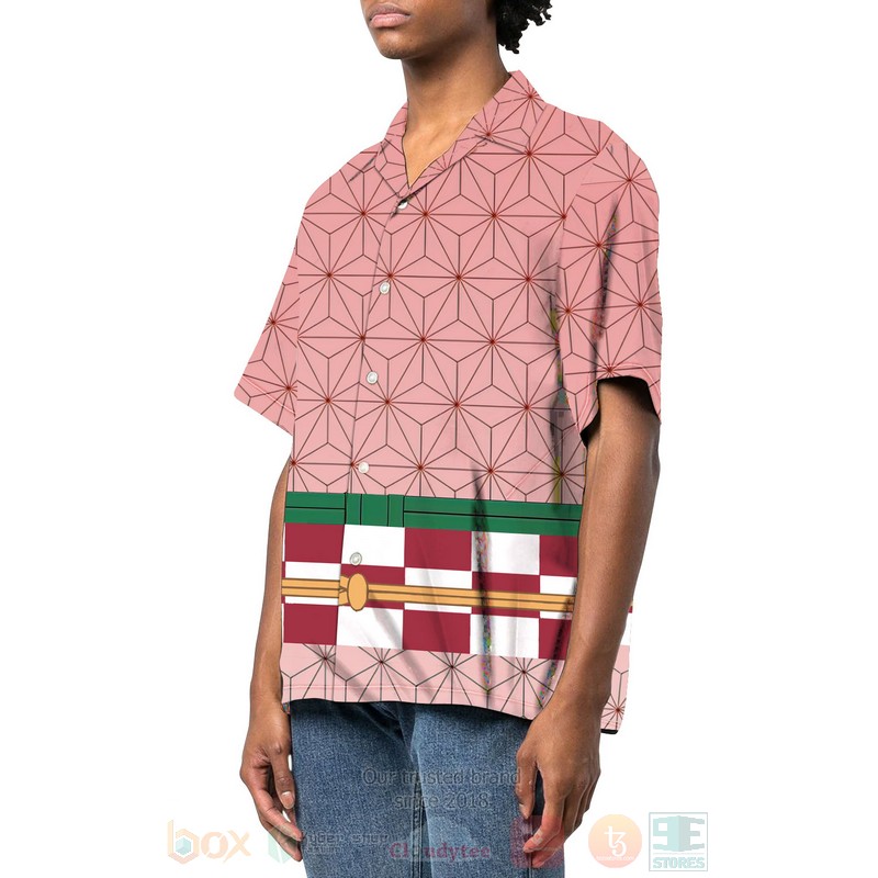 BEST Anime Nezuko Kamado Kimono 3D Aloha Shirt 2 Anime Nezuko Kamado Kimono Hawaiian Shirt 1