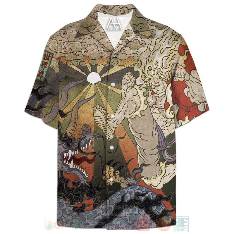 Anime One Piece Battle vs Kaido Luffy Gear 5 Hawaiian Shirt