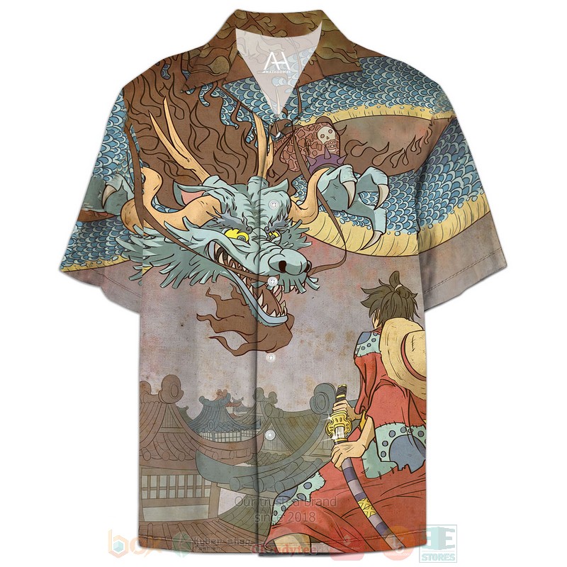 Anime One Piece Luffy and Kaido Dragon Wano Arc Hawaiian Shirt