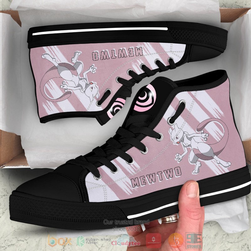 Anime Pokemon Mewtwo canvas high top shoes 1 2