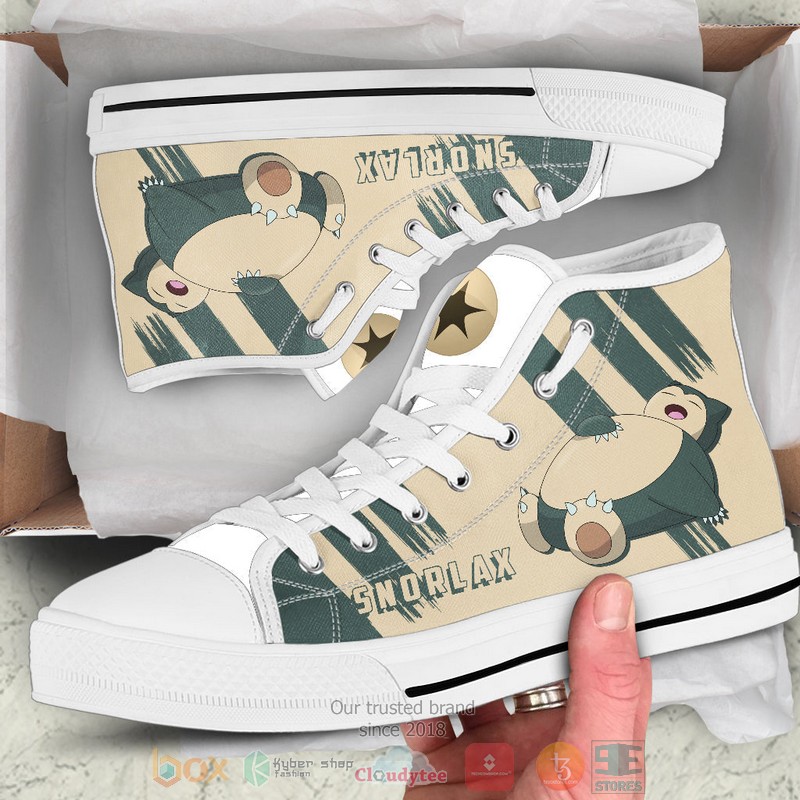 Anime Pokemon Snorlax canvas high top shoes 1