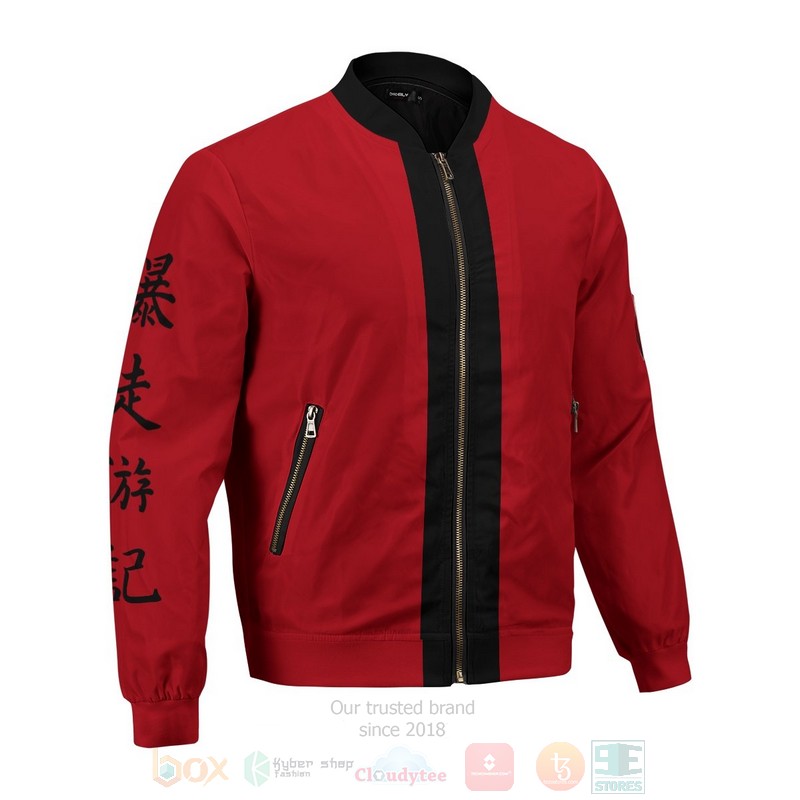 BEST Anime Red Tenjiku 3D Zipper Bomber Jacket 5 Anime Red Tenjiku Bomber Jacket 1 2 3 4
