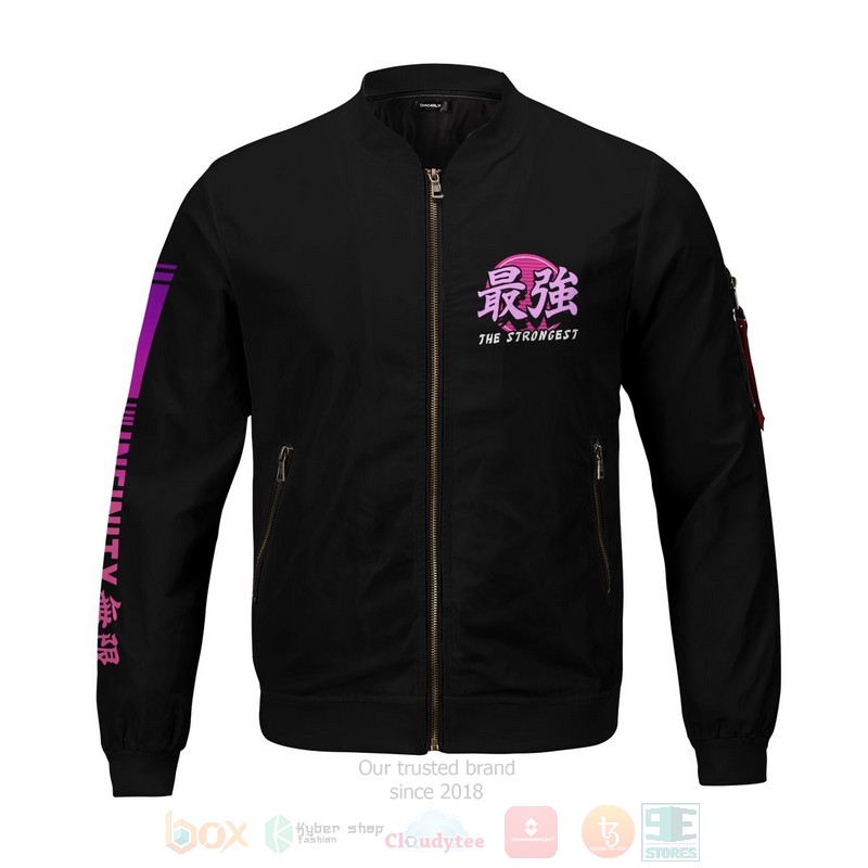 BEST Anime Satoru Gojo 3D Zipper Bomber Jacket 3 Anime Satoru Gojo Bomber Jacket 1 2