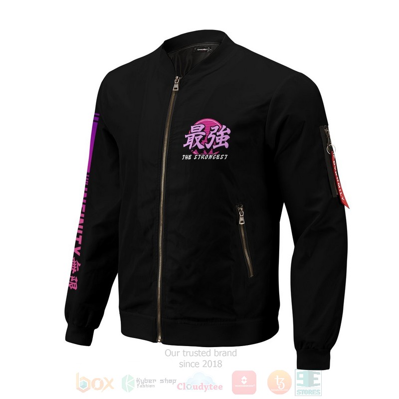 BEST Anime Satoru Gojo 3D Zipper Bomber Jacket 4 Anime Satoru Gojo Bomber Jacket 1 2 3