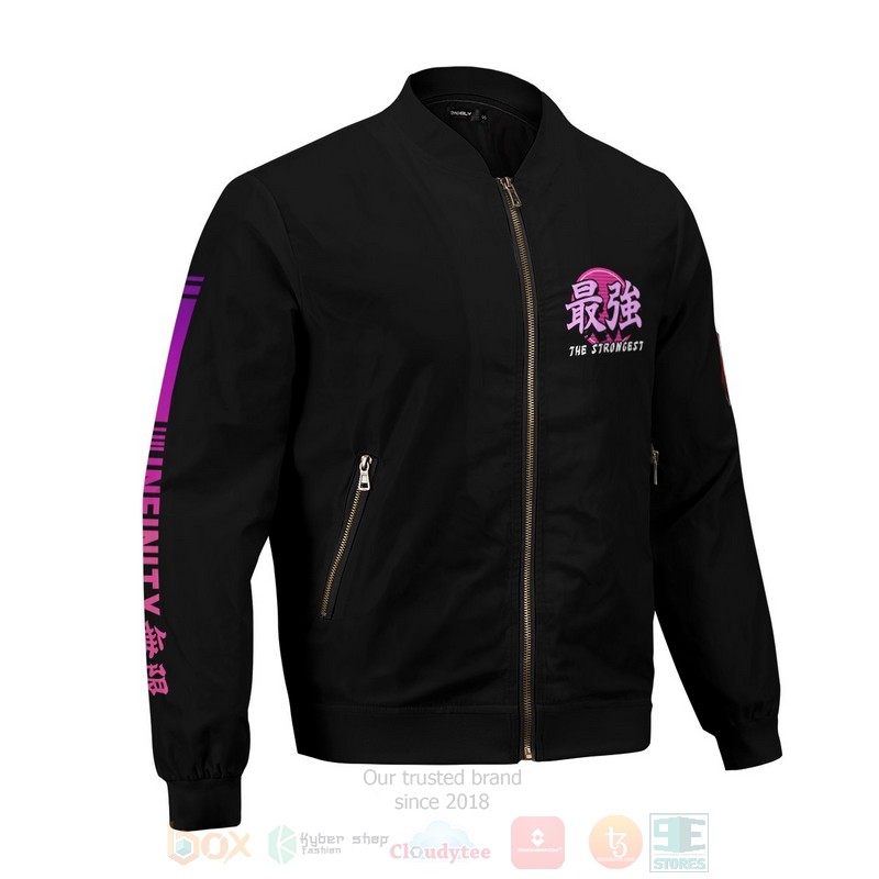 BEST Anime Satoru Gojo 3D Zipper Bomber Jacket 5 Anime Satoru Gojo Bomber Jacket 1 2 3 4