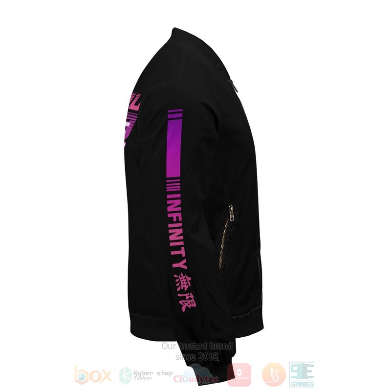 BEST Anime Satoru Gojo 3D Zipper Bomber Jacket 7 Anime Satoru Gojo Bomber Jacket 1 2 3 4 5 6