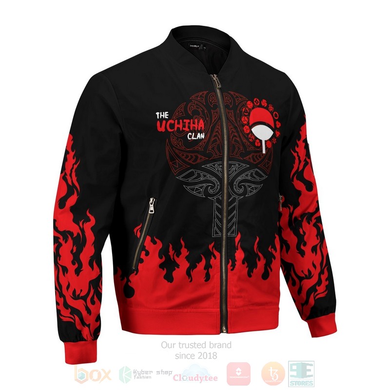 BEST Anime Scorching Uchiha 3D Zipper Bomber Jacket 5 Anime Scorching Uchiha Bomber Jacket 1 2 3 4