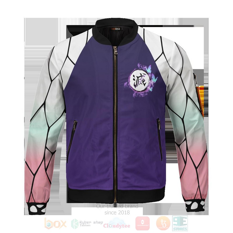 BEST Anime Shinobu 3D Zipper Bomber Jacket 3 Anime Shinobu Bomber Jacket 1 2