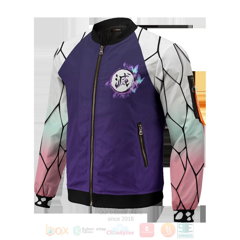 BEST Anime Shinobu 3D Zipper Bomber Jacket 4 Anime Shinobu Bomber Jacket 1 2 3