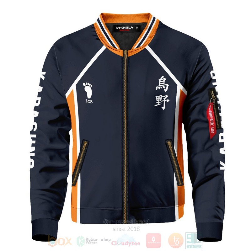 BEST Anime Team Karasuno Personalized 3D Zipper Bomber Jacket 3 Anime Team Karasuno Personalized Bomber Jacket 1 2
