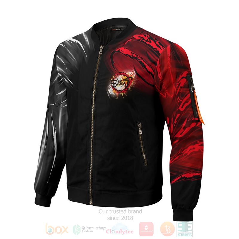 BEST Anime Yin Yang Uzui Gyutaro 3D Zipper Bomber Jacket 4 Anime Yin Yang Uzui Gyutaro Bomber Jacket 1 2 3
