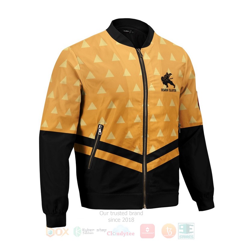BEST Anime Zenitsu God Speed 3D Zipper Bomber Jacket 5 Anime Zenitsu God Speed Bomber Jacket 1 2 3 4