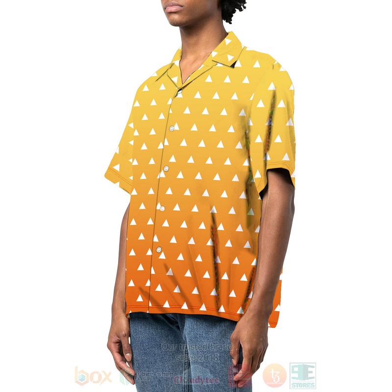 BEST Anime Zenitsu Kimono 3D Aloha Shirt 2 Anime Zenitsu Kimono Hawaiian Shirt 1