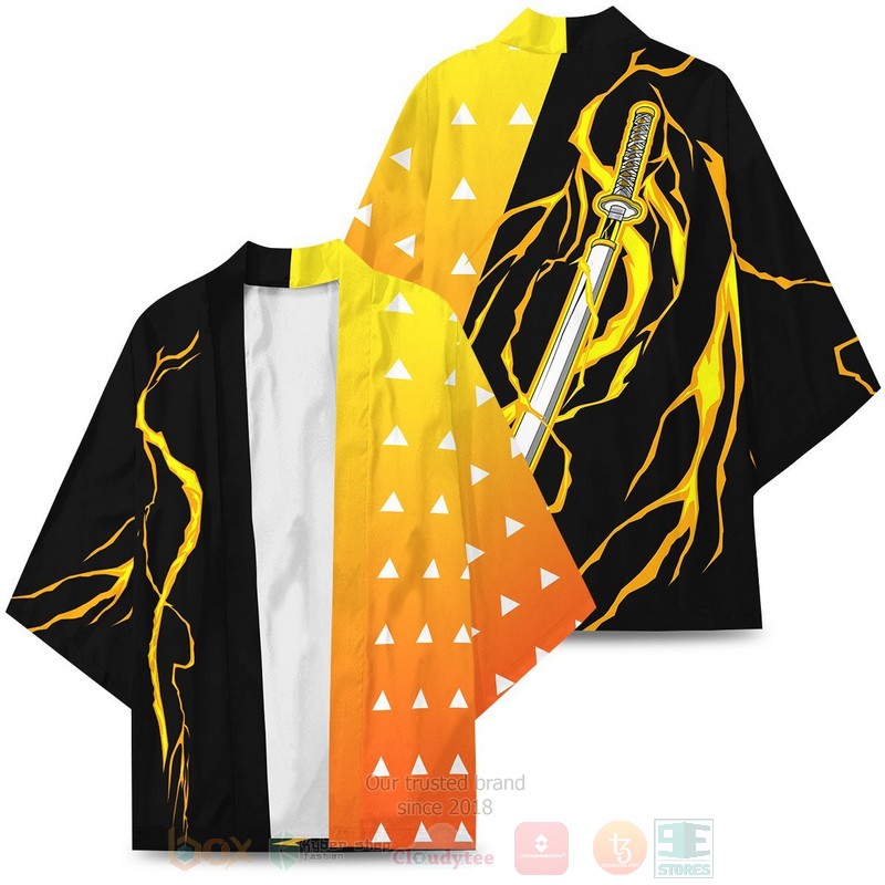 BEST Anime Zenitzu Sword Style Demon Slayer Japan 3D Print Kimono